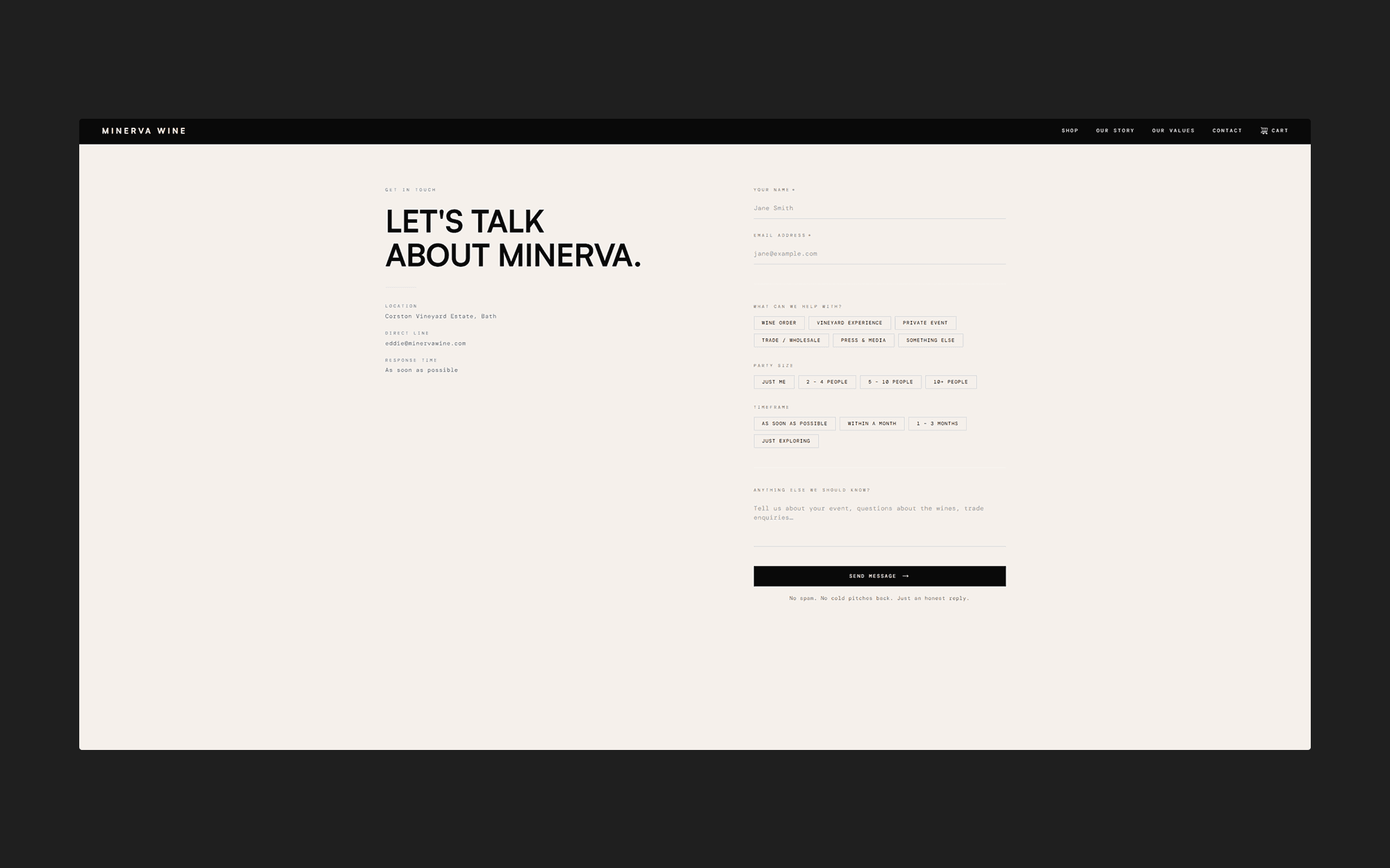 Minerva Wine Contact — After